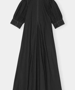 GANNI SPRING '22 COTTON POPLIN MAXI DRESS