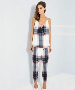 FINDERS KEEPERS WHITE TARTAN MATCHMAKER PANT NEW IN