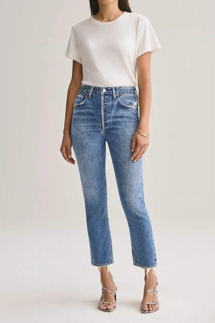 AGOLDE RILEY HI RISE CROP FREQUENCY NEW IN 1 AGOLDE RILEY HI RISE CROP FREQUENCY NEW IN