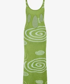 HOUSE OF SUNNY GALAXY HOCKNEY DRESS GRASS GREEN