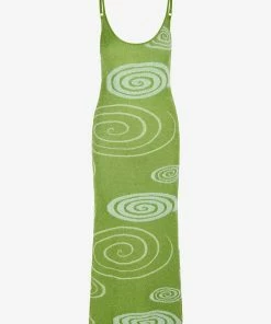 HOUSE OF SUNNY GALAXY HOCKNEY DRESS GRASS GREEN