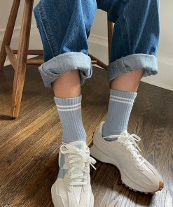 LE BON SHOPPE BOYFRIEND SOCKS BLUE GREY