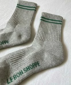 LE BON SHOPPE SPRING '22 BOYFRIEND SOCKS LIGHT GREY