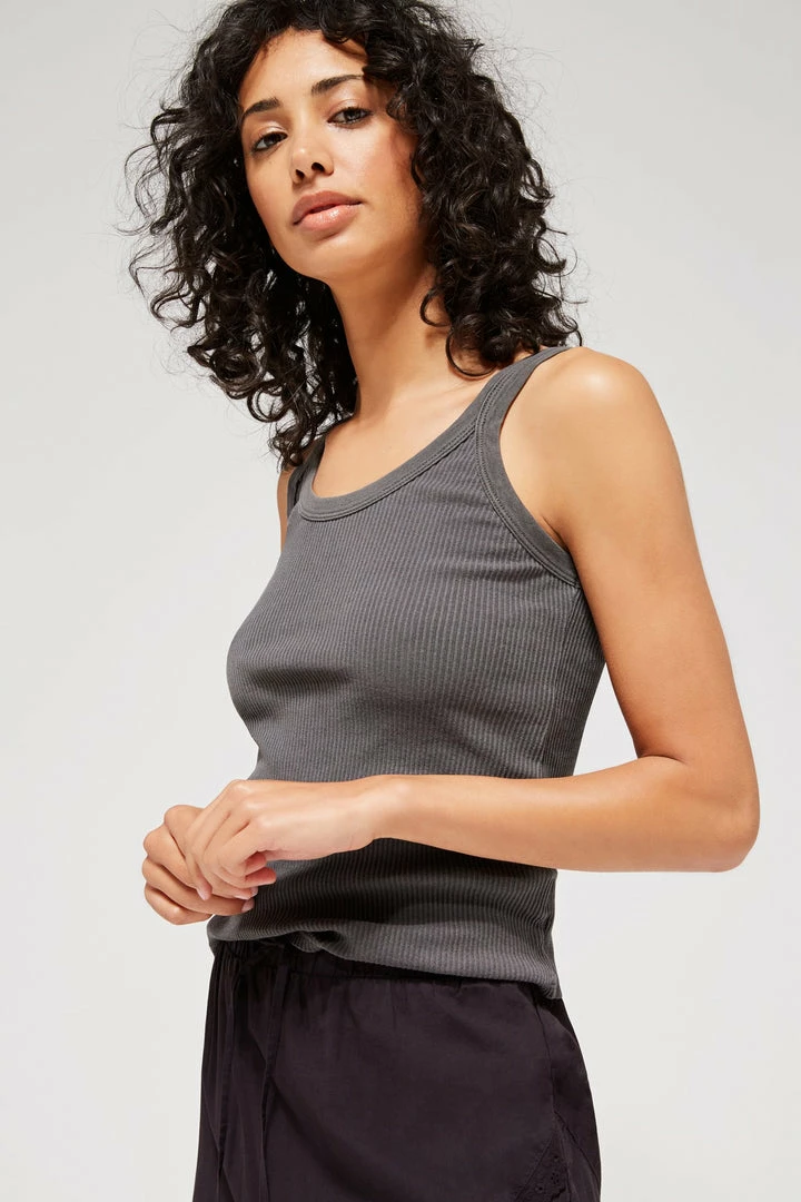 LACAUSA SPRING '22 MAYA RIBBED TANK SLATE 4 LACAUSA SPRING '22 MAYA RIBBED TANK SLATE