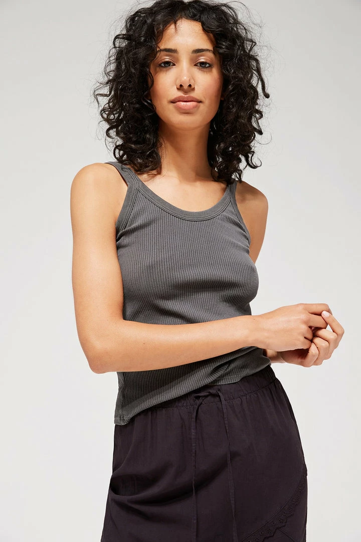 LACAUSA SPRING '22 MAYA RIBBED TANK SLATE 3 LACAUSA SPRING '22 MAYA RIBBED TANK SLATE
