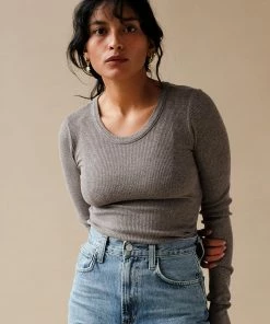 AGOLDE MAYA SCOOP NECK RIB LONG SLEEVE NEW IN