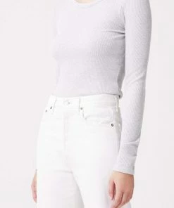 AGOLDE MAYA SCOOP NECK RIB LONG SLEEVE