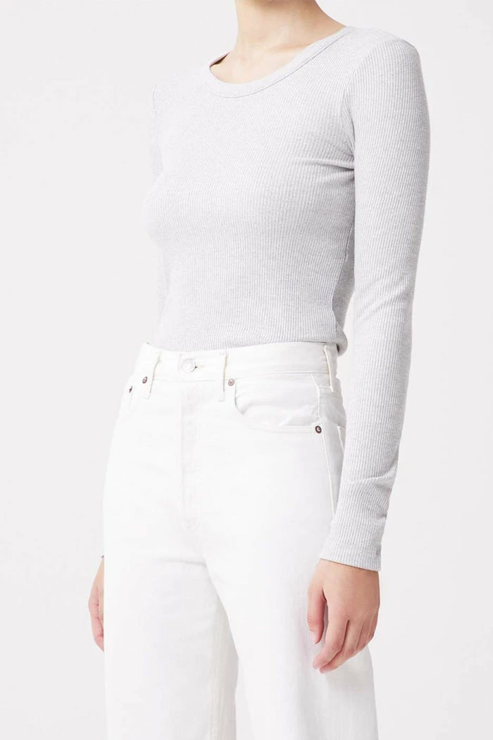AGOLDE MAYA SCOOP NECK RIB LONG SLEEVE 1 AGOLDE MAYA SCOOP NECK RIB LONG SLEEVE