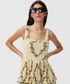 GANNI PLEATED GEORGETTE DRESS SPRING '22