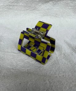 PIPE AND ROW SPRING '22 SMALL SQUARE HAIR CLAW CHECKER HUSKY PURPLE