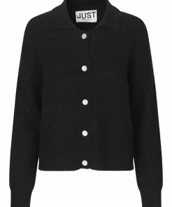 JUST FEMALE REBELO COLLAR CARDIGAN