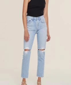 AGOLDE RILEY HI RISE CROP CLEAR SKIES