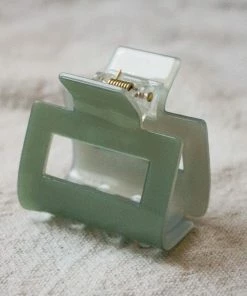 PIPE AND ROW SMALL SQUARE HAIR CLAW SEAFOAM
