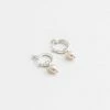 WOLF CIRCUS SMALL PEARL HOOP EARRINGS SILVER