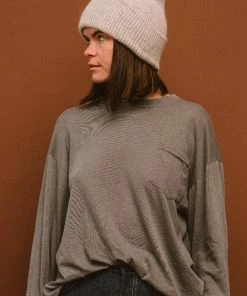 PIPE AND ROW NEW IN SMITH BEANIE LIGHT GREY