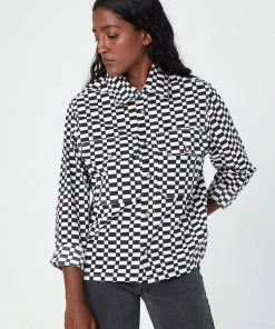 DUSHYANT LONG SLEEVE CHECKERED TOP