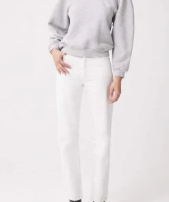 AGOLDE TARRON MOCK NECK SWEATSHIRT GREY HEATHER