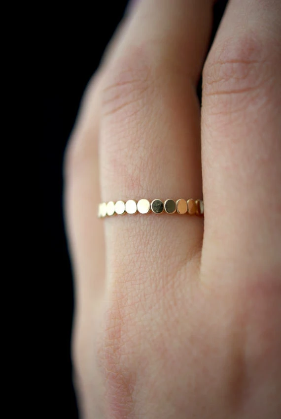 HANNAH NAOMI THICK BEAD STACKING RING SILVER