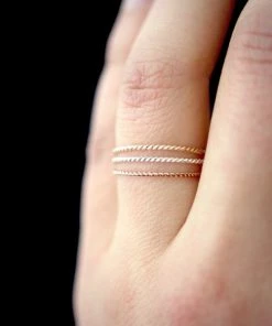 HANNAH NAOMI TWISTED THIN STACKING RING NEW IN