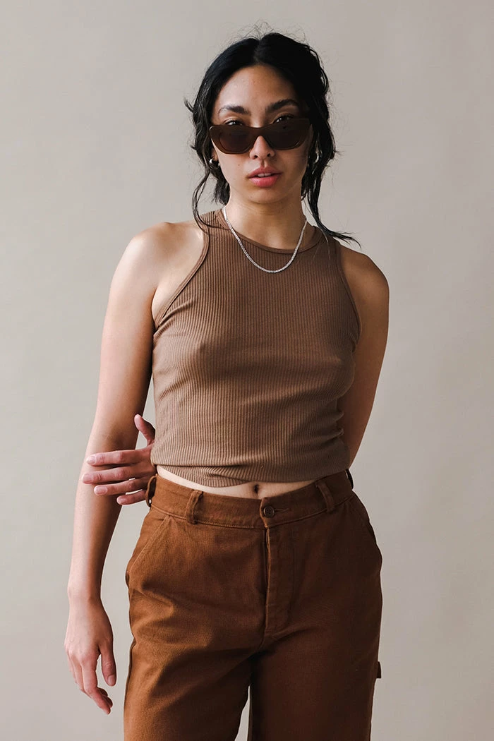 LACAUSA SPRING '22 ZOE TANK MOCHA 2 LACAUSA SPRING '22 ZOE TANK MOCHA